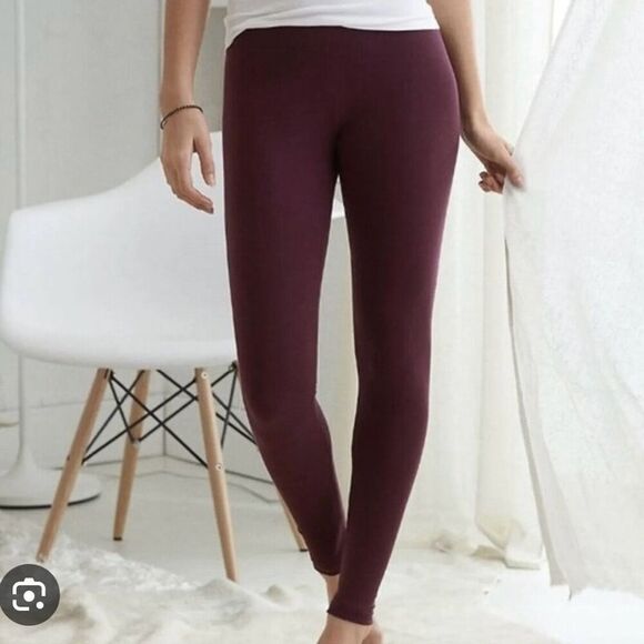 aerie Pants - Aerie burgundy high rise leggings medium long